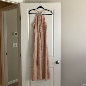 Pale Pink Maxi Halter Dress